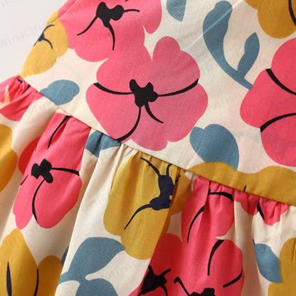 Baby Bowknot Florals Dress with Hat - image 8