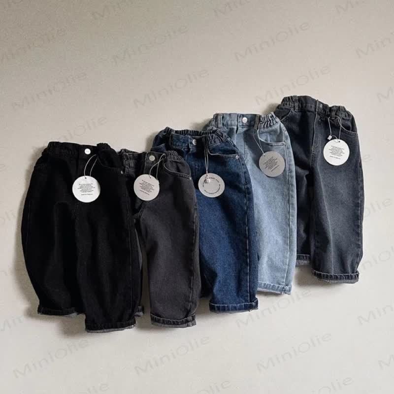 Baby Denim Solid Color Fashion Pants - image 2