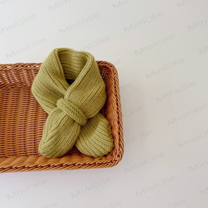 Baby Toddler Solid Color Knitted Scarf - Green - 6M-5T - image 13