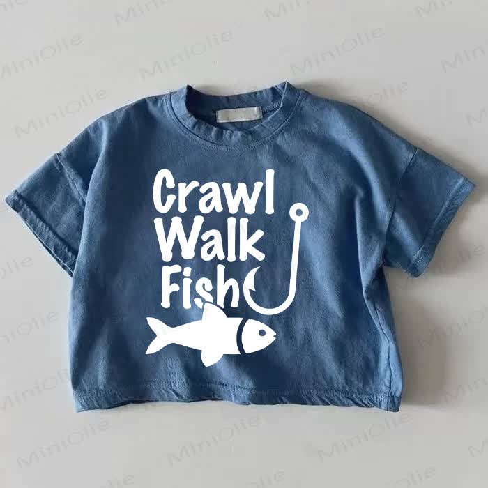CRAWL WALK FISH Baby Blue T-shirt - Blue - 18-24M - image 1