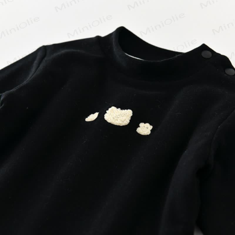 Baby Todder Quilted Sherpa Trim Overalls or Black Sweatshirt - image 8