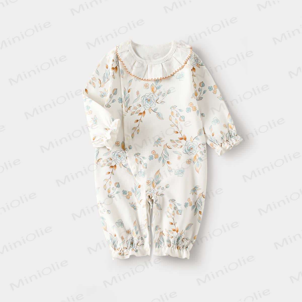 Baby Floral Print Romper - Orange Flower - 15-22M - image 3