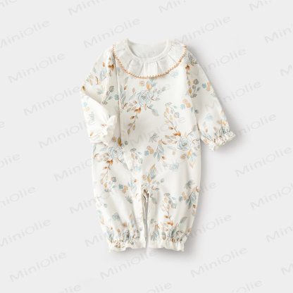 Baby Floral Print Romper - Orange Flower - 15-22M - image 3