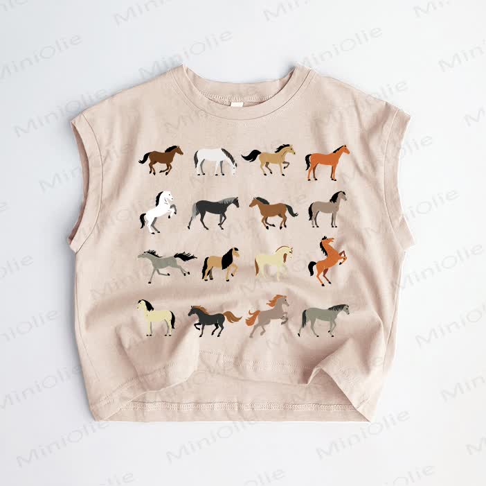Baby Toddler Horse Khaki Tank Top - Khaki - 3-5T - image 1