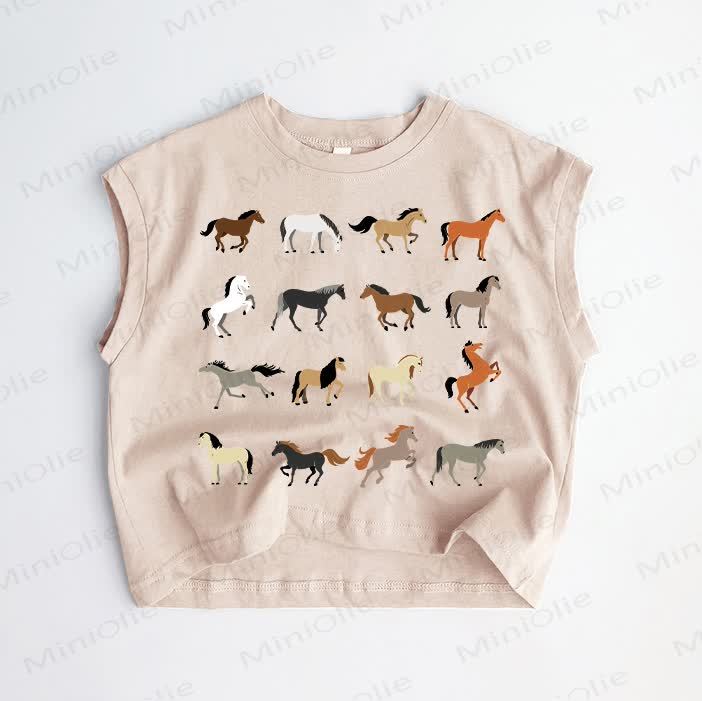 Baby Toddler Horse Khaki Tank Top - Khaki - 3-5T - image 1
