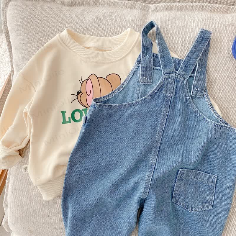 Toddler Patch Pocket Blue Denim Overalls - image 5