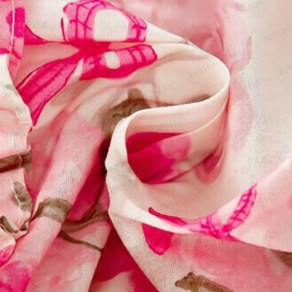 Toddler Girls Cotton Pink Floral Puff Sleeves Dress - image 7