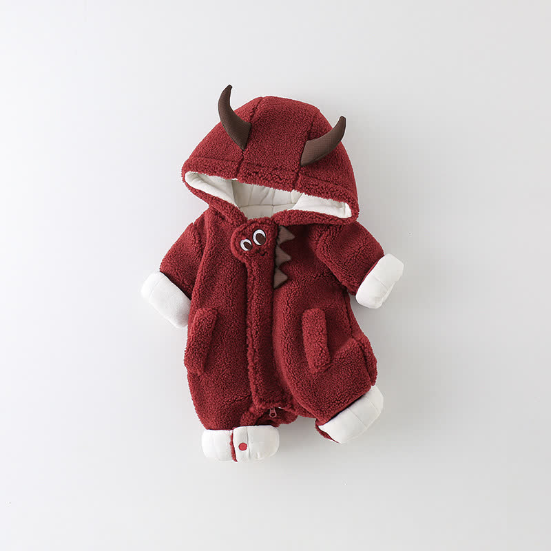 Baby Cute Demon Hooded Romper - image 2