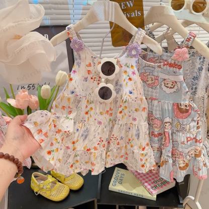 Toddler Girl Floral Cami Dress - Yellow Floral - 10-11T - image 5