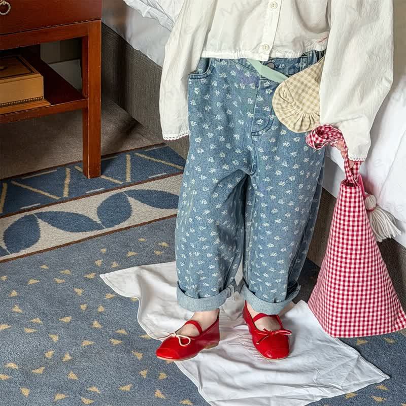 Baby Toddler Denim Flower Pants - image 4