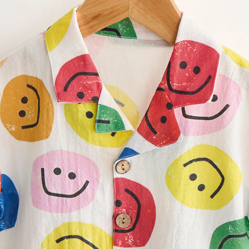 Toddler Boys Smile Face Print Shirt and Shorts 2-piece Set - image 4