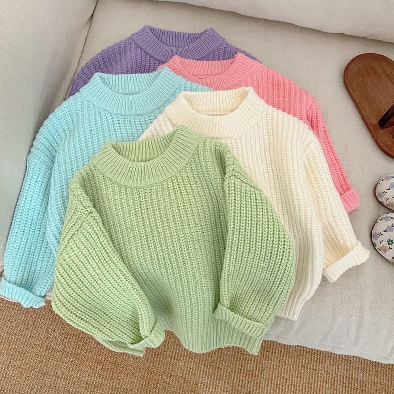 Baby Solid Color Loose Sweater - image 4
