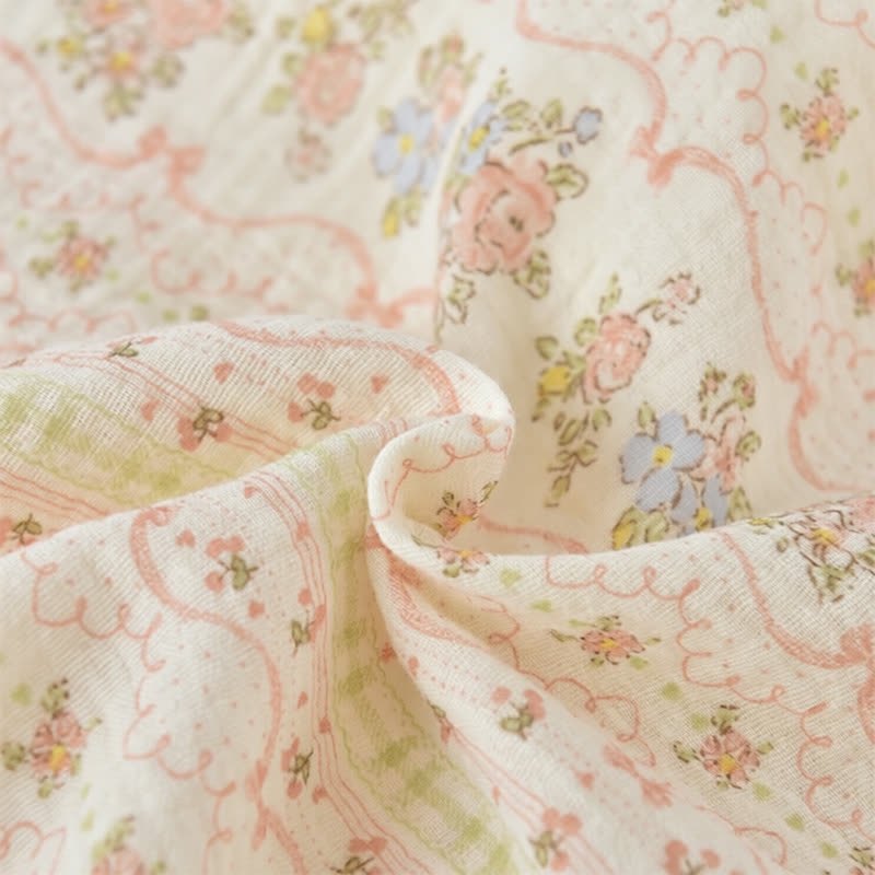 Baby Girls Pink Floral Ruffle Collar Button Front Romper - image 5