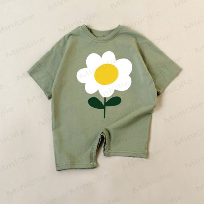Baby Green Daisy Print Romper - Green - 18-24M - image 1