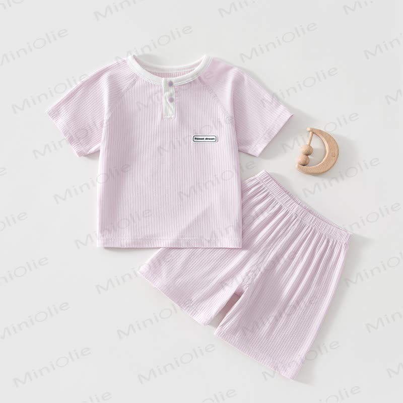 Toddler Baby Ribbed Summer Top and Shorts 2-piece Set - Purple - 4-5T - image 5