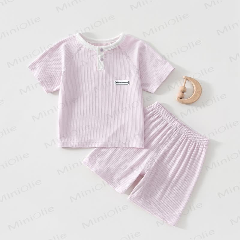 Toddler Baby Ribbed Summer Top and Shorts 2-piece Set - Purple - 4-5T - image 5