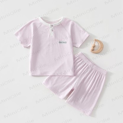 Toddler Baby Ribbed Summer Top and Shorts 2-piece Set - Purple - 4-5T - image 5