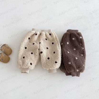 Baby Toddler Girl Dot Fleece Jogger Pants - image 5