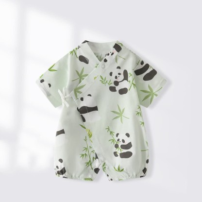 Baby Print Short Sleeve Romper - Green - 18-24M - image 5