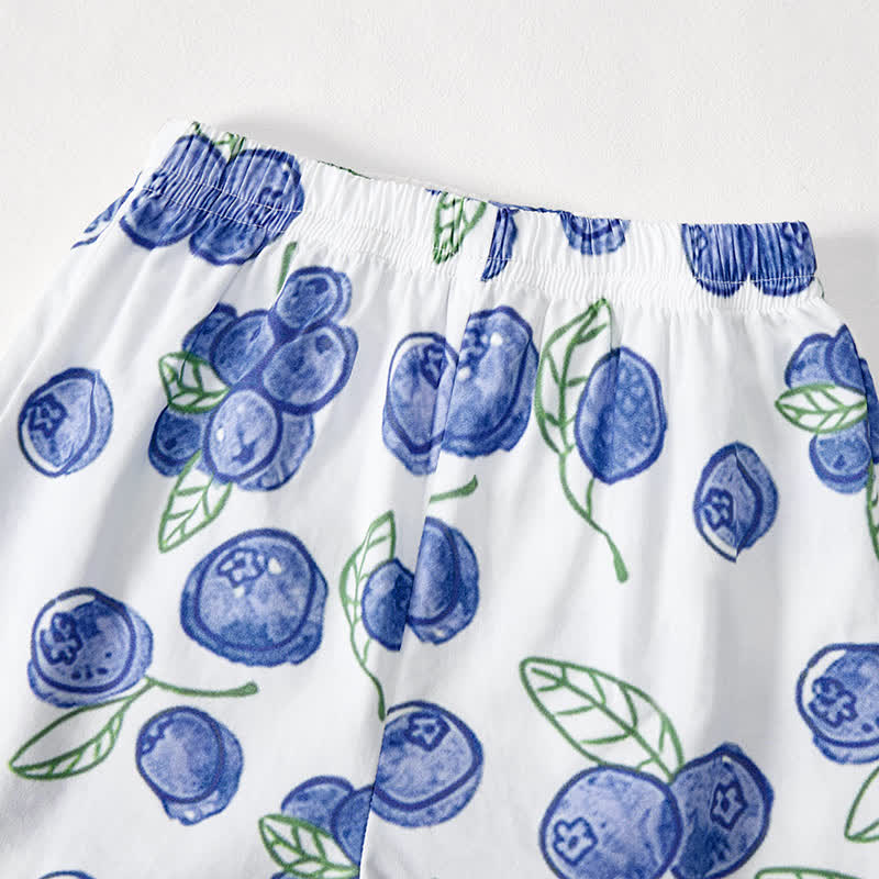 Baby Toddler Blueberry Print White Top and Shorts 2-piece Set - image 8