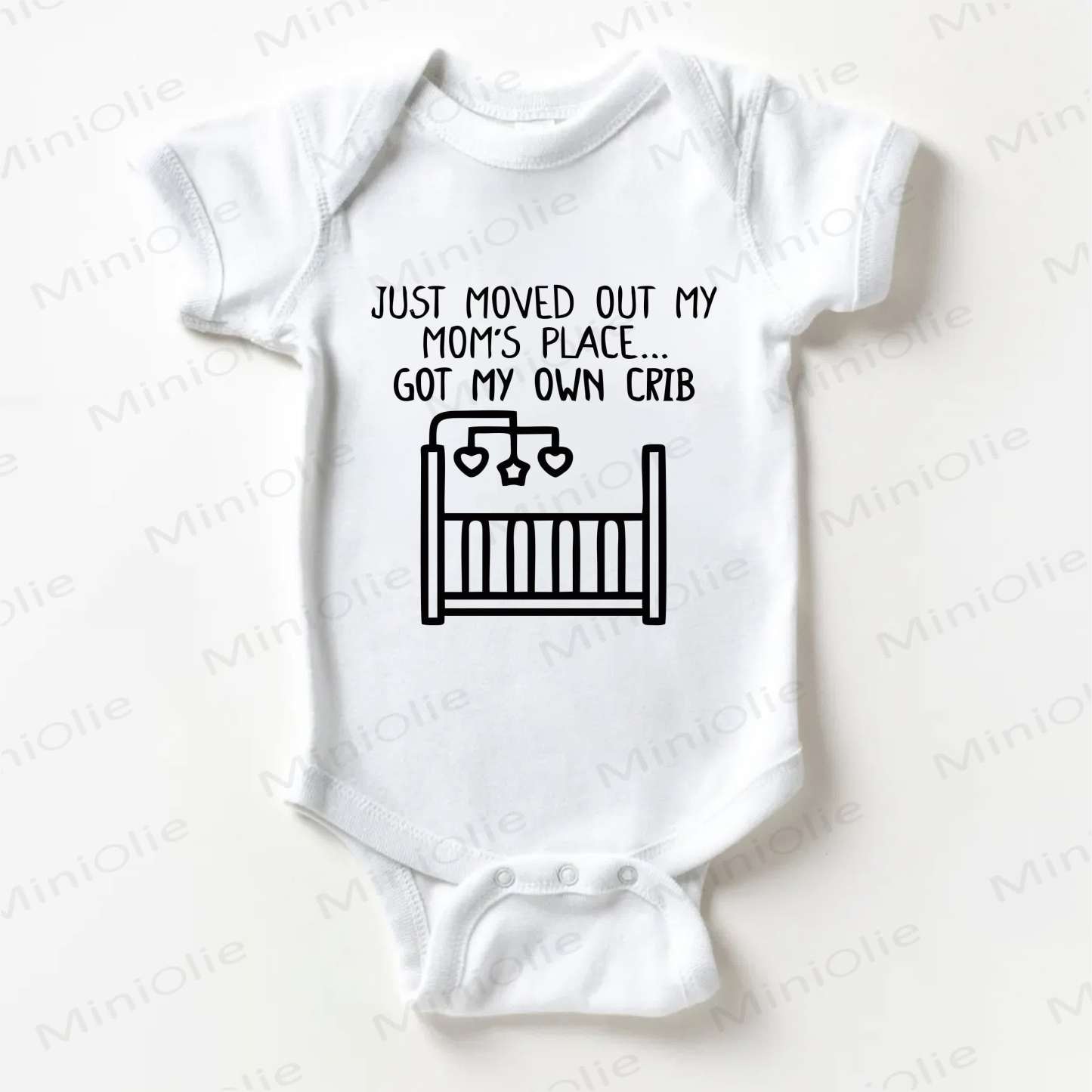 JUST MOVED OUT MY MOM'S PLACE GOT MY OWN CRIB Baby Crib Print White Bodysuit - White - 18-24M - image 1
