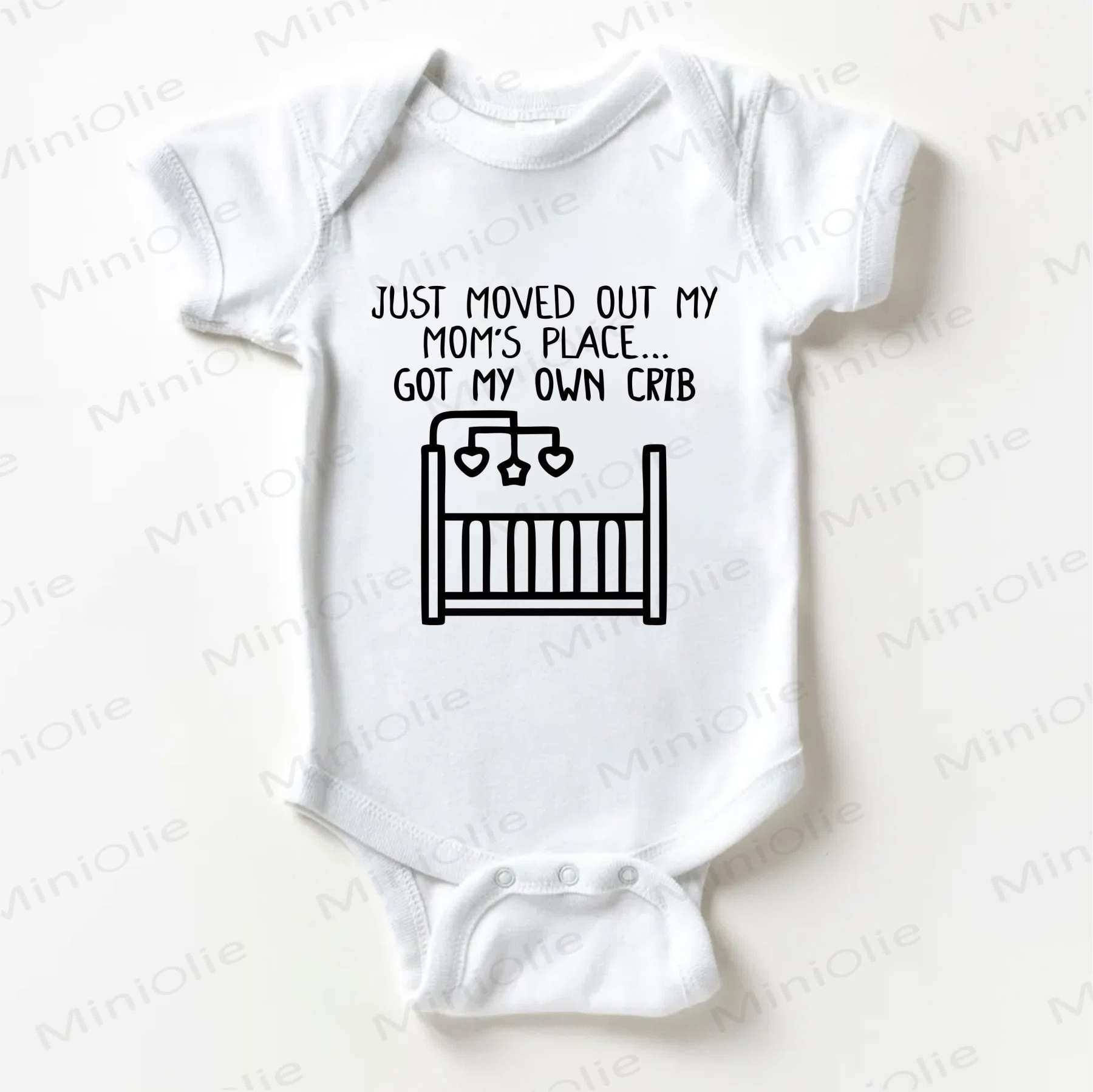 JUST MOVED OUT MY MOM'S PLACE GOT MY OWN CRIB Baby Crib Print White Bodysuit - White - 18-24M - image 1