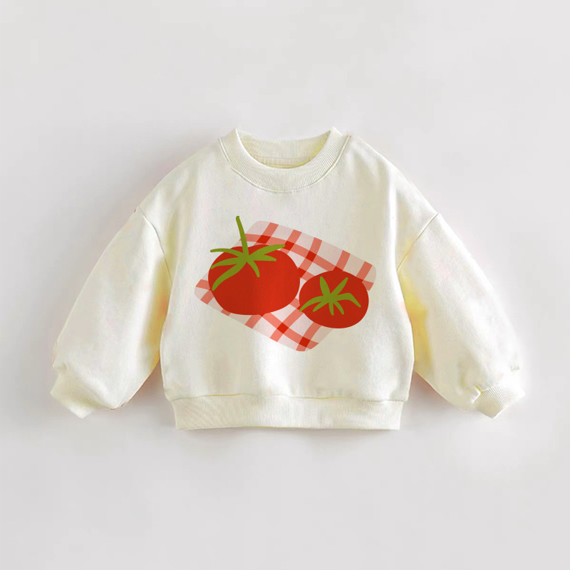 Baby Toddler Tomato Print Sweatshirt - Cream - 3-5T - image 1