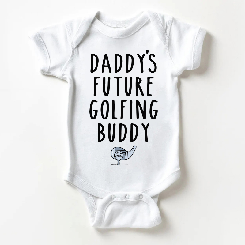 DADDY'S FUTURE GOLFING BUDDY Baby White Bodysuit - White - 18-24M - image 1