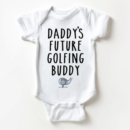 DADDY'S FUTURE GOLFING BUDDY Baby White Bodysuit - White - 18-24M - image 1