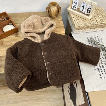 Baby Toddle Fashion Fleece Comfortt Outerwear - Khaki - 8Y - image 7