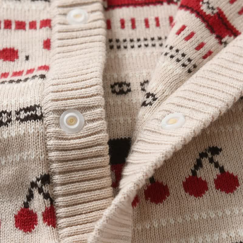 Baby Knit Cherry Print Romper - image 7