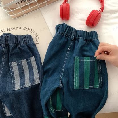 Toddler Boy Patch Striped Casual Denim Pants - image 8