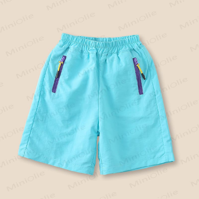 Toddler Kid Boys Solid Color Nylon Shorts - Blue - 10-11T - image 3