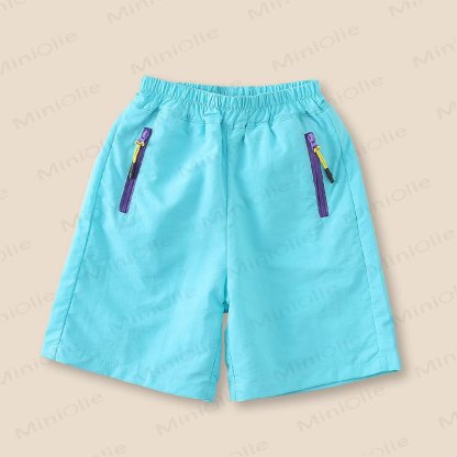 Toddler Kid Boys Solid Color Nylon Shorts - Blue - 10-11T - image 3