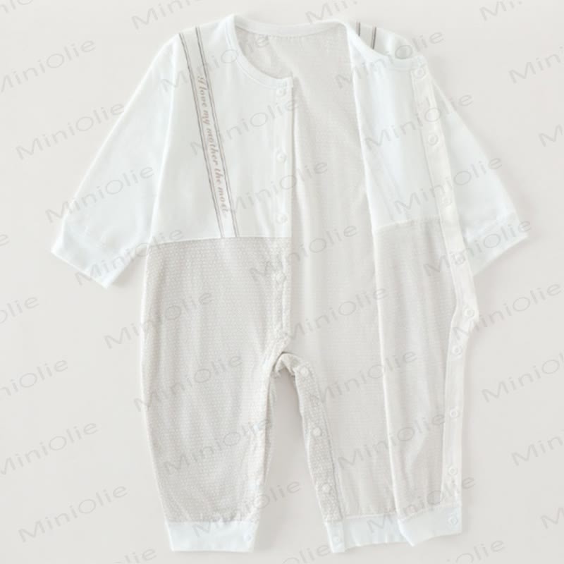 Baby White/Blue Bear Soft Romper - image 3
