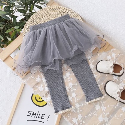 Toddler Girl Skirted Tulle Bow Leggings - image 5