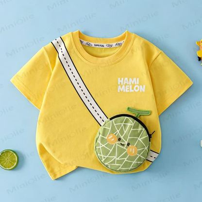 Toddler Smiley Fruit 3D Crossbody Bag T-Shirt - Yellow - 8-9T - image 3