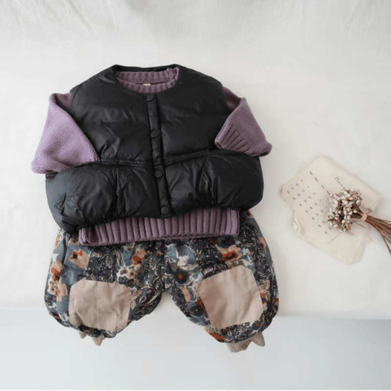 Kid Solid Color Crew Neck Knitted Sweater - image 9
