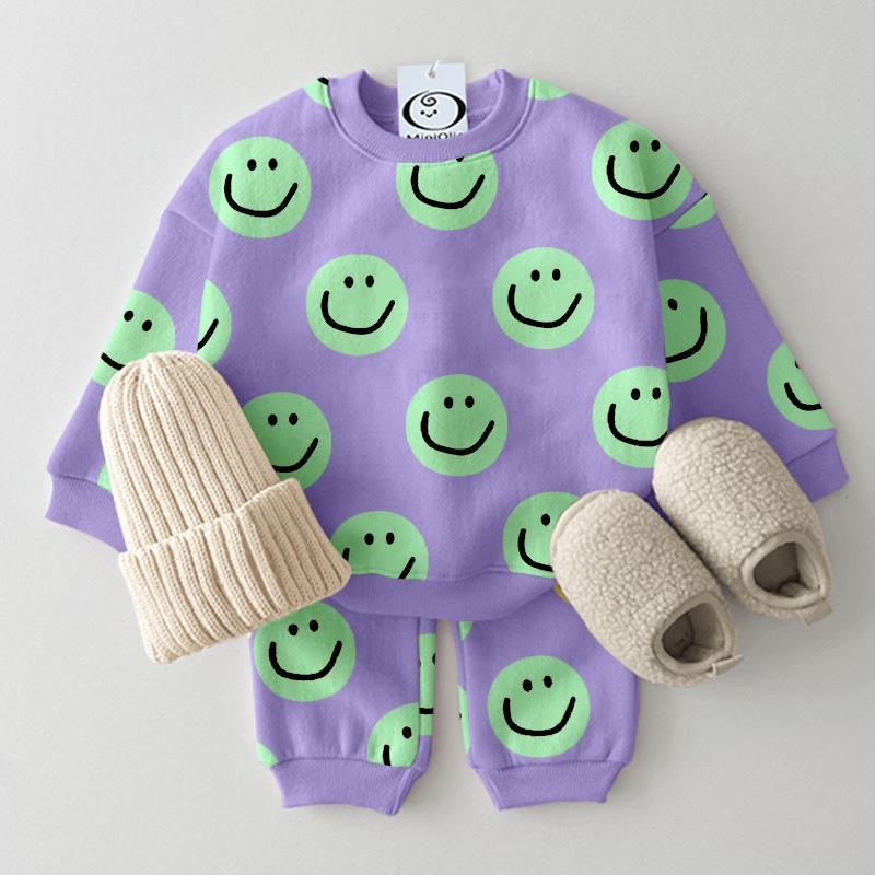Baby Toddler 2-Piece Smiley Set - Purple - 3-5T - image 1