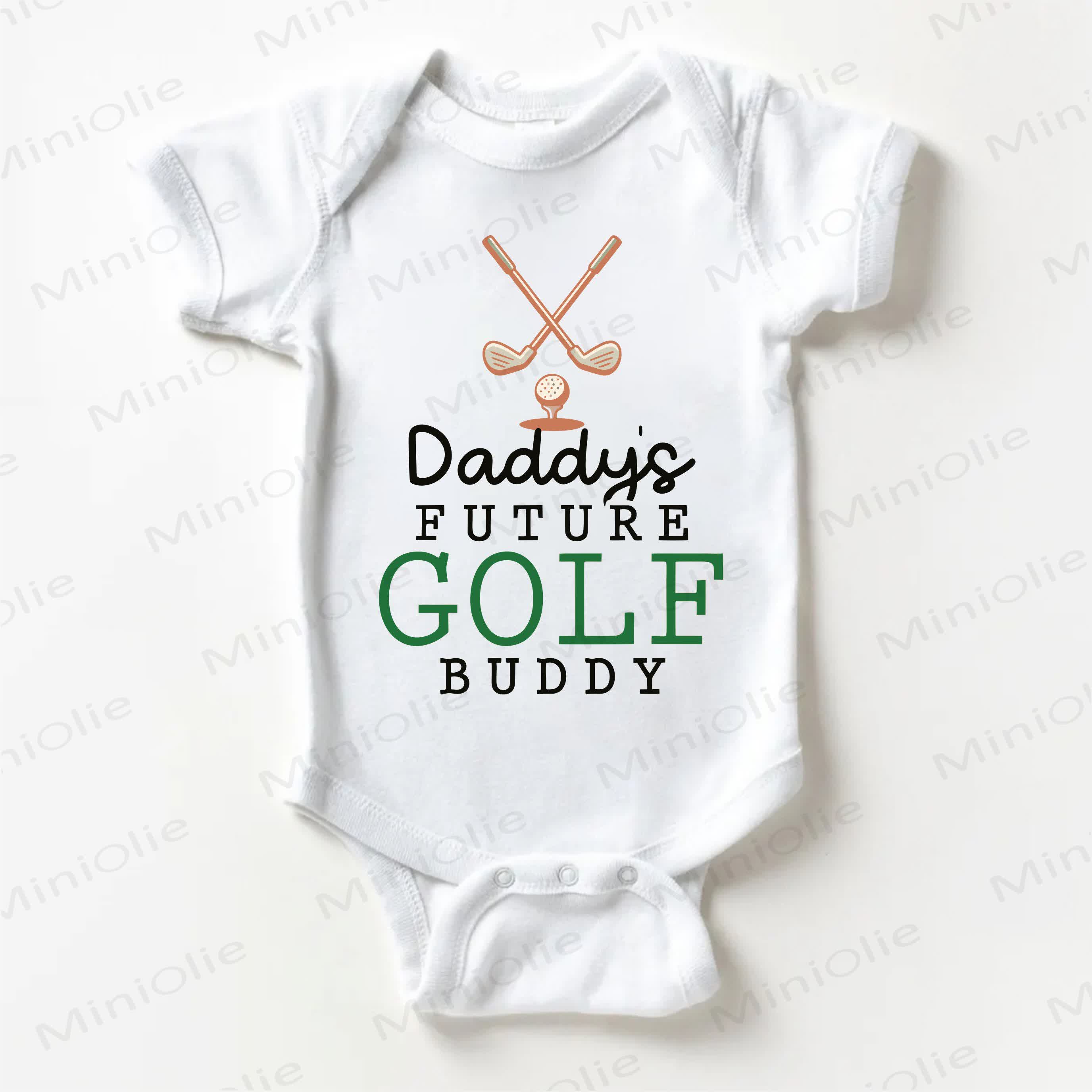 DADDY'S FUTURE GOLF BUDDY Baby Golf Print White Bodysuit - White - 18-24M - image 1
