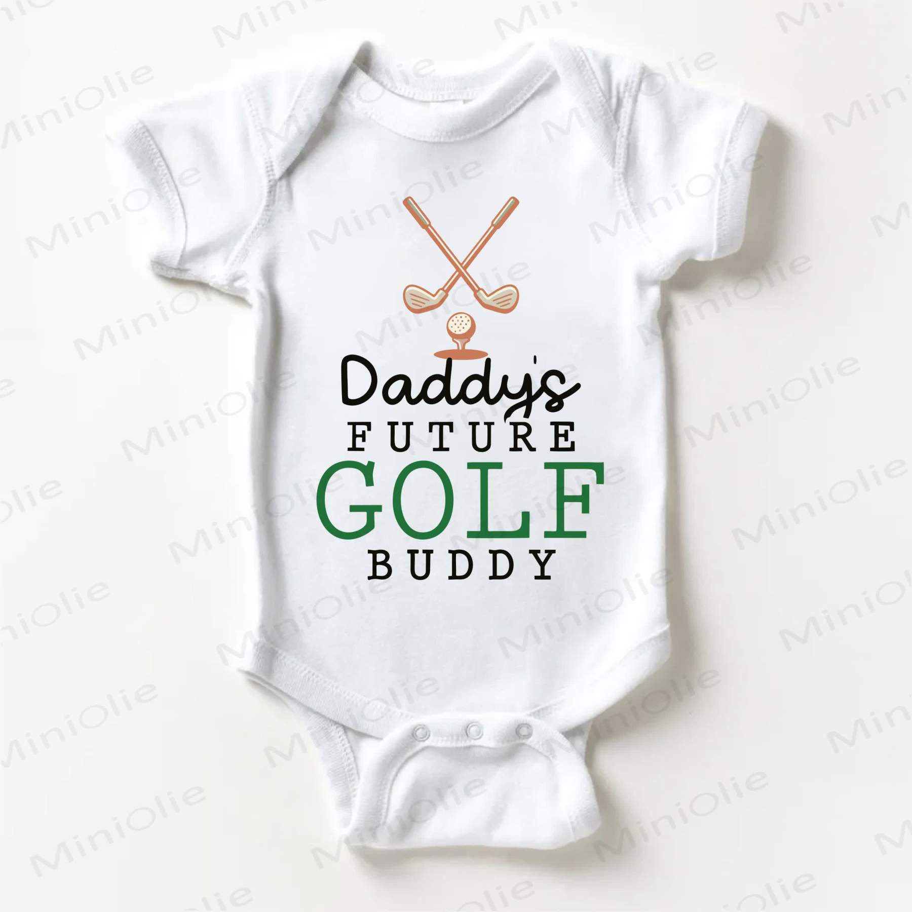 DADDY'S FUTURE GOLF BUDDY Baby Golf Print White Bodysuit - White - 18-24M - image 1