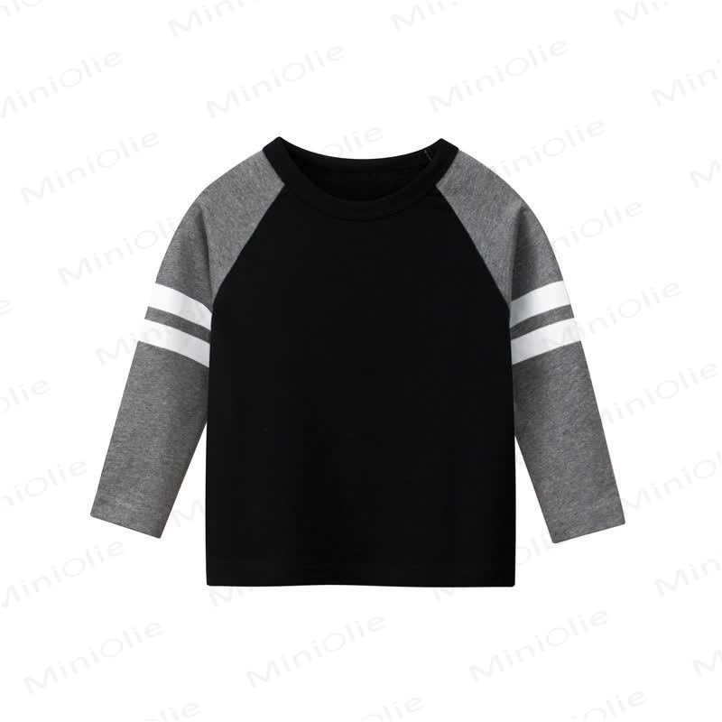 Kid Boy Contrast Color Raglan T-Shirt - Black - 10Y - image 3