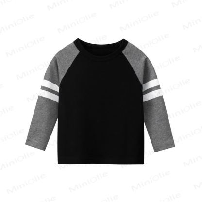 Kid Boy Contrast Color Raglan T-Shirt - Black - 10Y - image 3