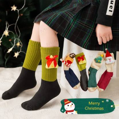 Baby Christmas 3D Doll Warm Floor Socks - image 3