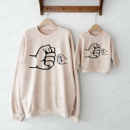 Daddy and Me Fist Sweatshirt  - Beige - Adult Sweatshirt: XL - image 1