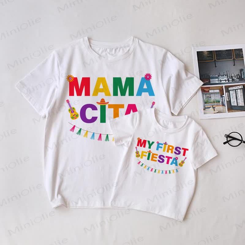 MAMA CITA/MY FIRST FIESTA Family Matching T-Shirt - White - Adult T-Shirt: XL - image 1