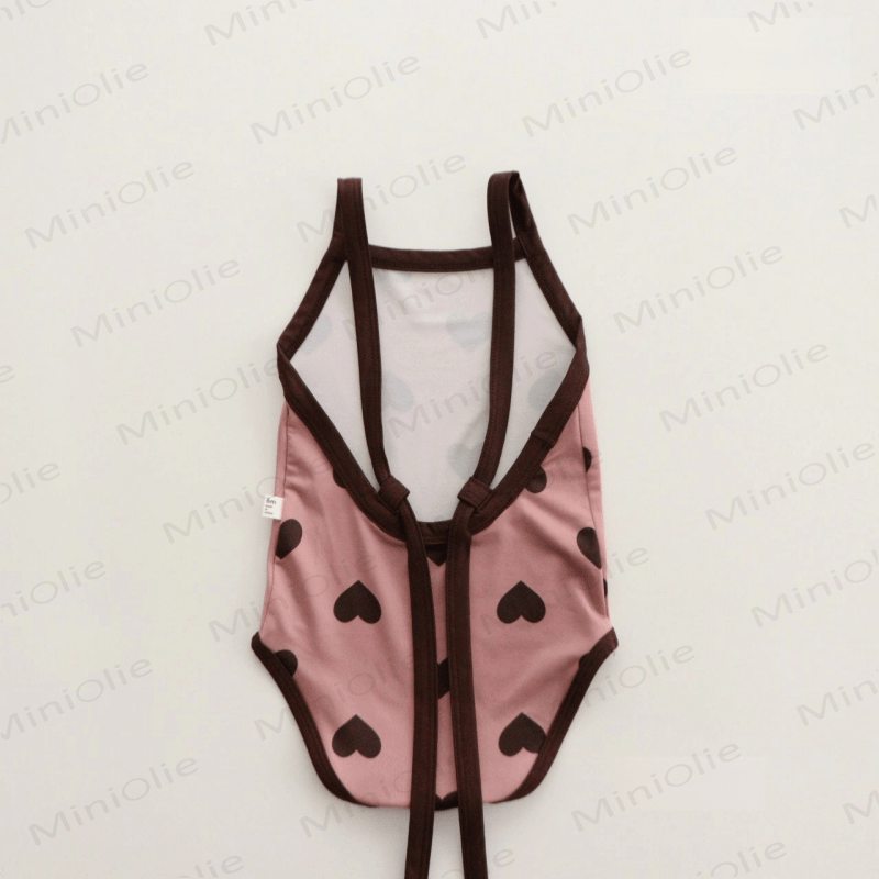 Baby Suspender Backless Love Swimsuit with Hat - image 4