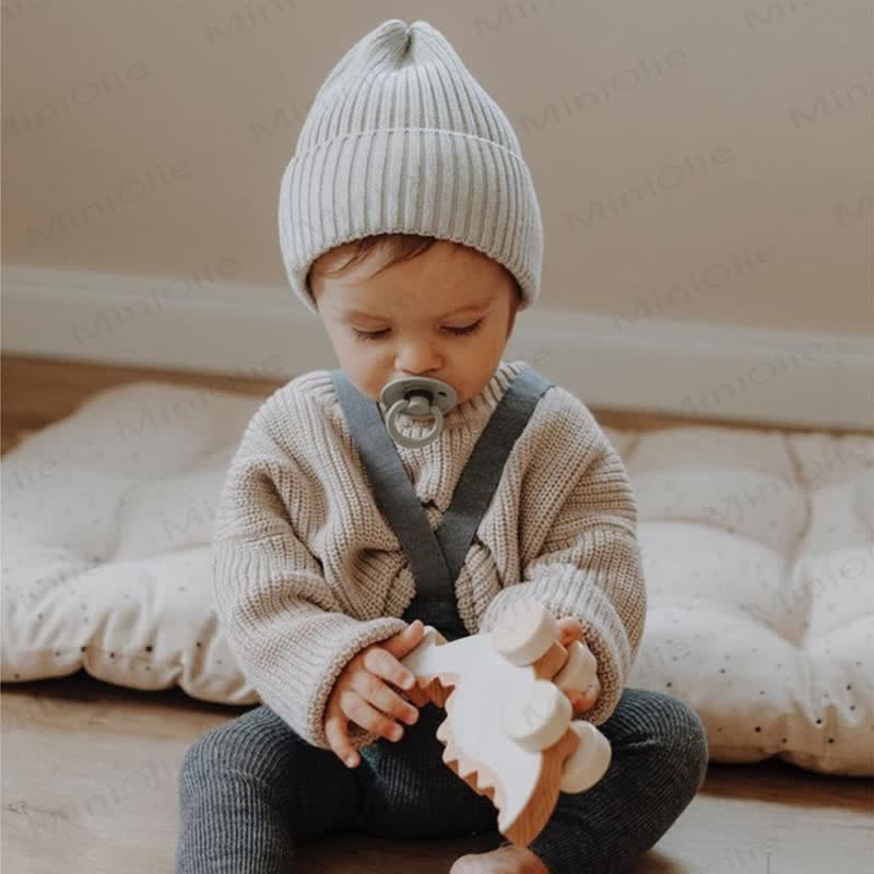 Baby Solid Color Simple Knitted Beanie - image 8