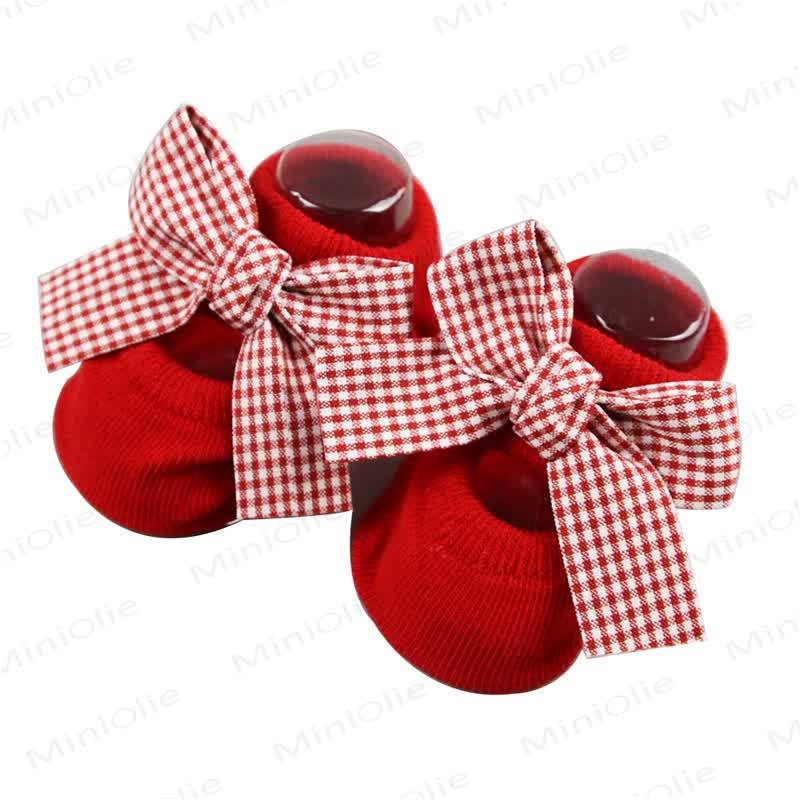 Baby Christmas Bow Pre-walker Socks - image 7