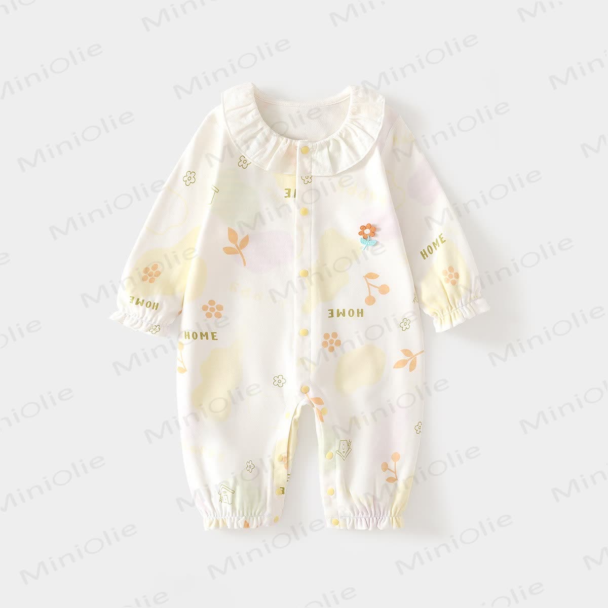 Baby Floral Print Romper - Yellow Flower - 15-22M - image 4